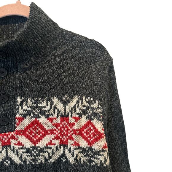 Oscar De Larenta Oversized 3/4 Button Pullover Oversized Fisherman Sweater XL - Picture 5 of 14